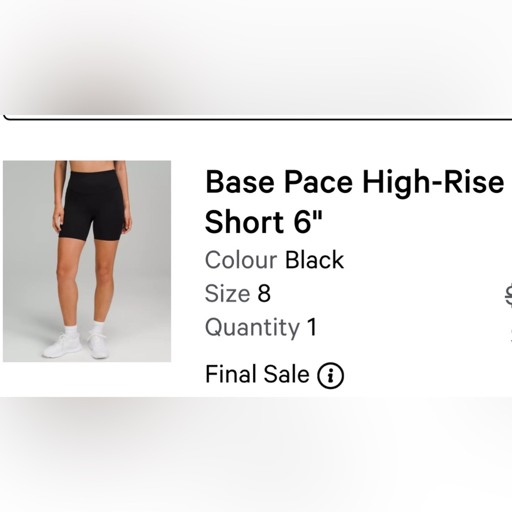 Lululemon Base Pace High Rise Short 6”